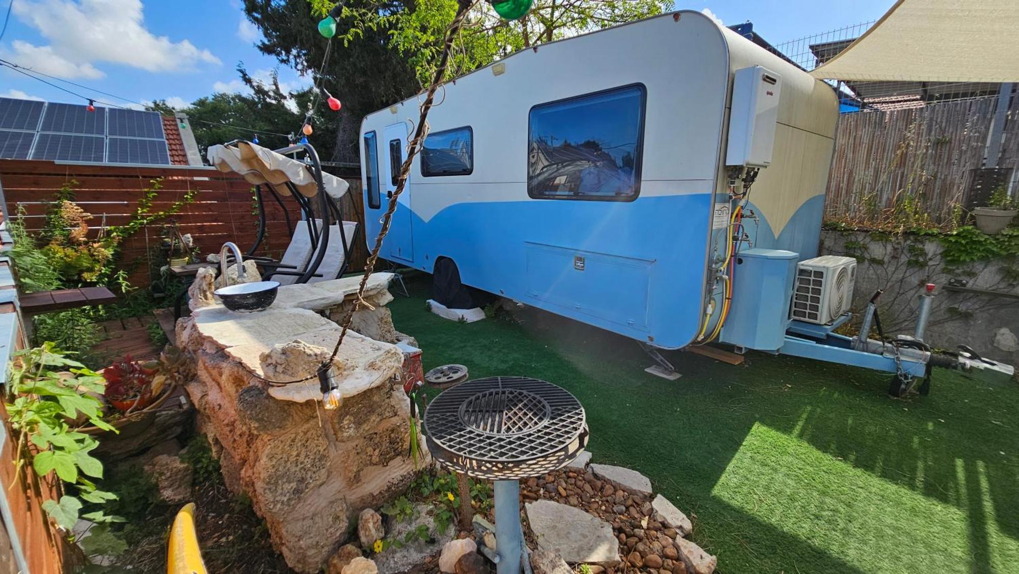 Cozy Seaview Glamping Caravan HaBonim Exteriör bild
